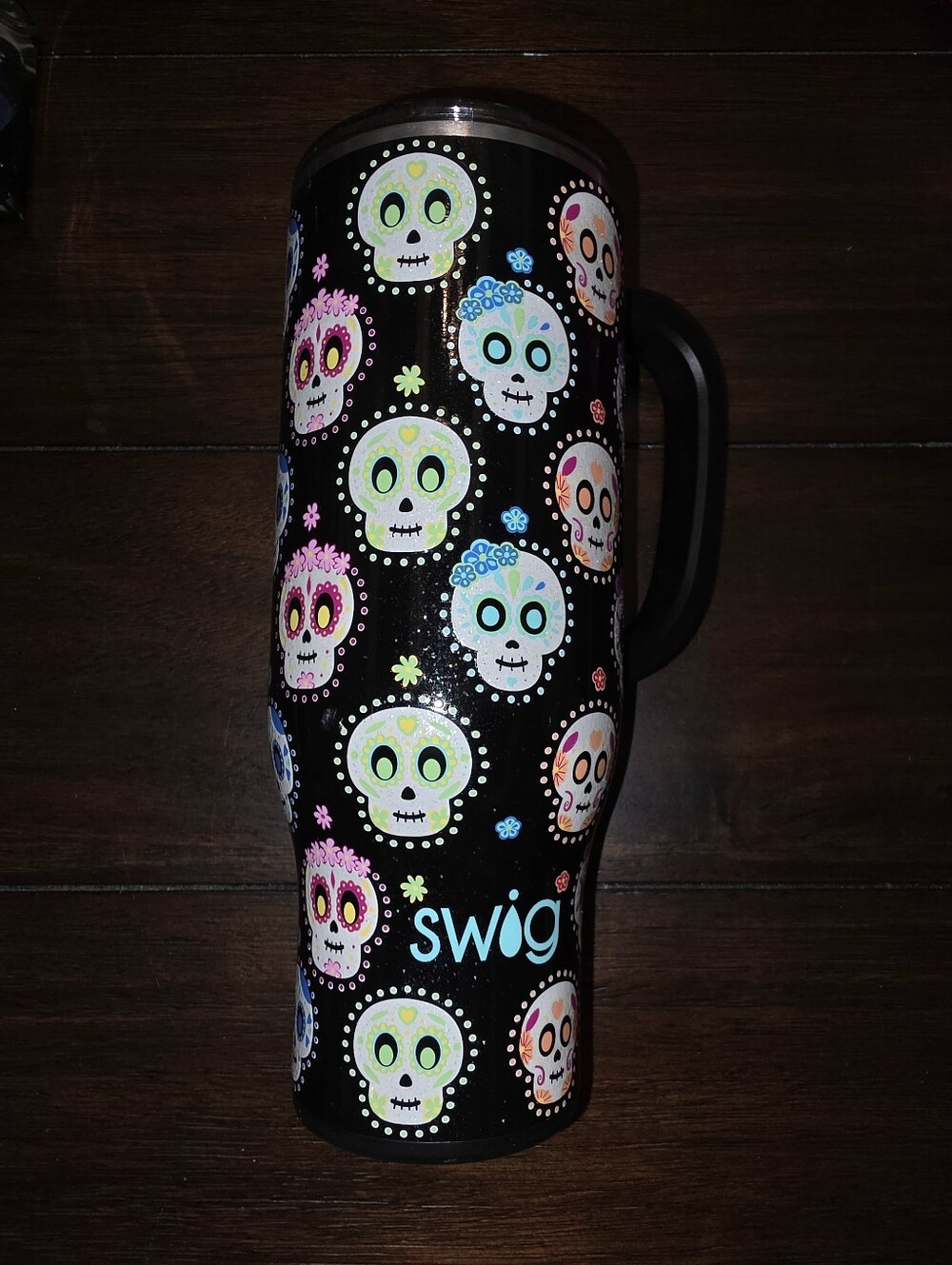 Swig Life Black Sugar Skull Travel Tumbler - Multicolor 32oz.